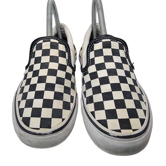 Vans Black and White Checkered Slip-On Sneakers - Picture 2 of 12